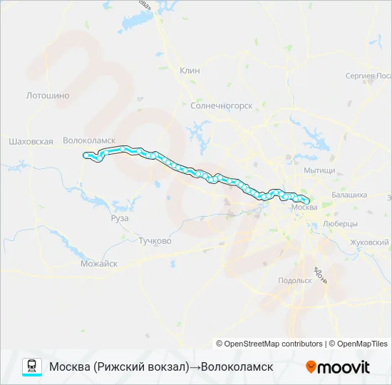 РИЖСКОЕ НАПРАВЛЕНИЕ Train Line Map