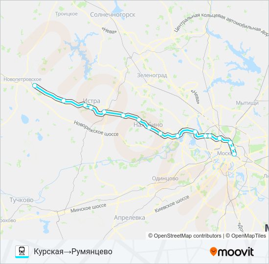 РИЖСКОЕ НАПРАВЛЕНИЕ Train Line Map