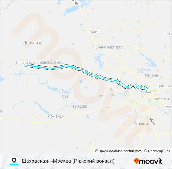 РИЖСКОЕ НАПРАВЛЕНИЕ Train Line Map