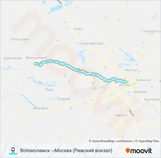 РИЖСКОЕ НАПРАВЛЕНИЕ Train Line Map