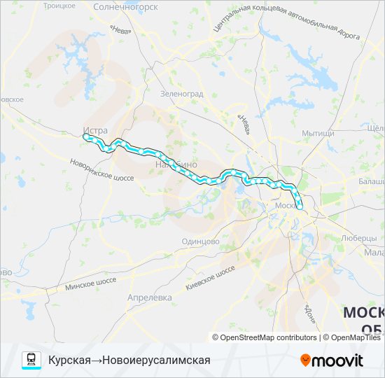 Поезд РИЖСКОЕ НАПРАВЛЕНИЕ: карта маршрута