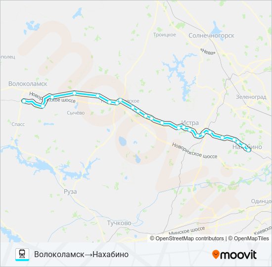 РИЖСКОЕ НАПРАВЛЕНИЕ train Line Map