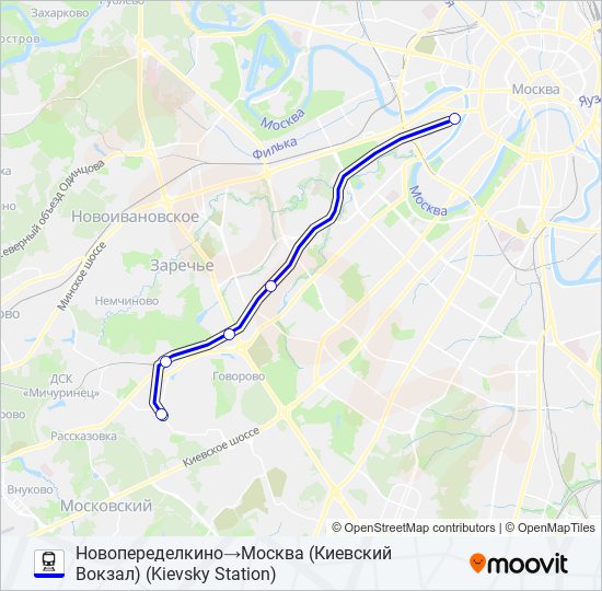 КИЕВСКОЕ НАПРАВЛЕНИЕ train Line Map