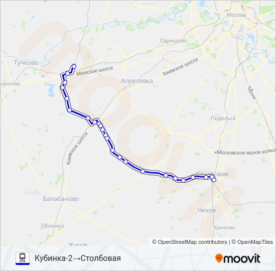 КИЕВСКОЕ НАПРАВЛЕНИЕ Train Line Map