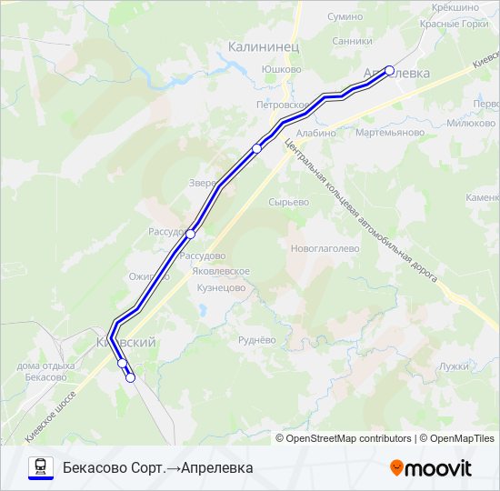 КИЕВСКОЕ НАПРАВЛЕНИЕ train Line Map