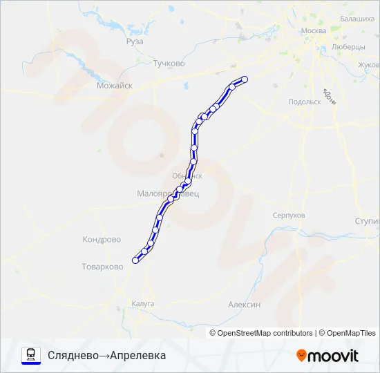 КИЕВСКОЕ НАПРАВЛЕНИЕ Train Line Map