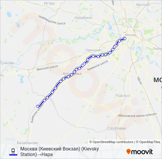 КИЕВСКОЕ НАПРАВЛЕНИЕ Train Line Map