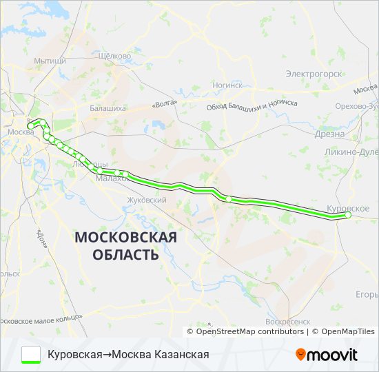 КАЗАНСКОЕ НАПРАВЛЕНИЕ train Line Map