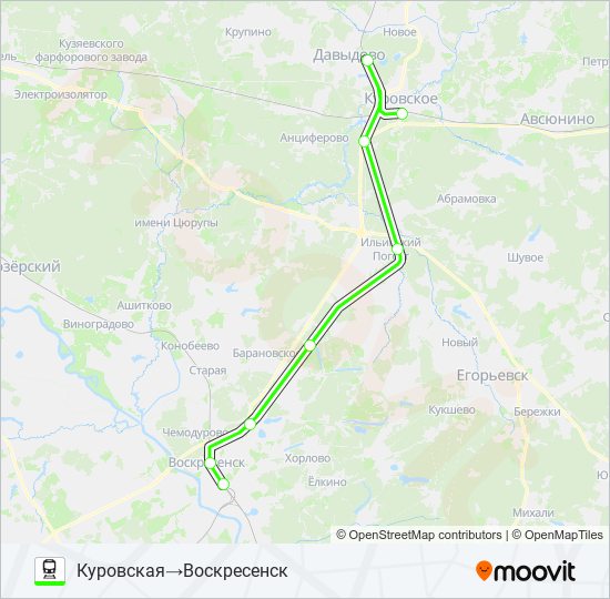 КАЗАНСКОЕ НАПРАВЛЕНИЕ train Line Map