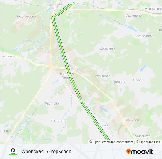 КАЗАНСКОЕ НАПРАВЛЕНИЕ Train Line Map