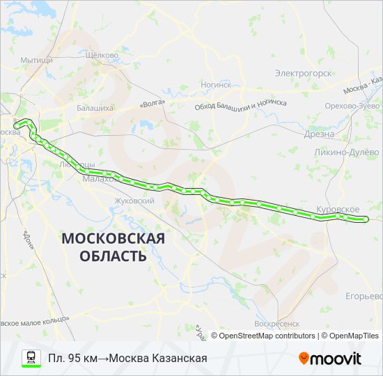 КАЗАНСКОЕ НАПРАВЛЕНИЕ Train Line Map
