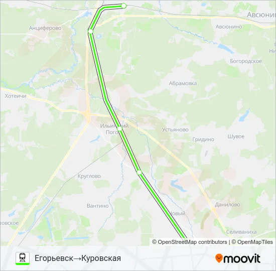 КАЗАНСКОЕ НАПРАВЛЕНИЕ Train Line Map