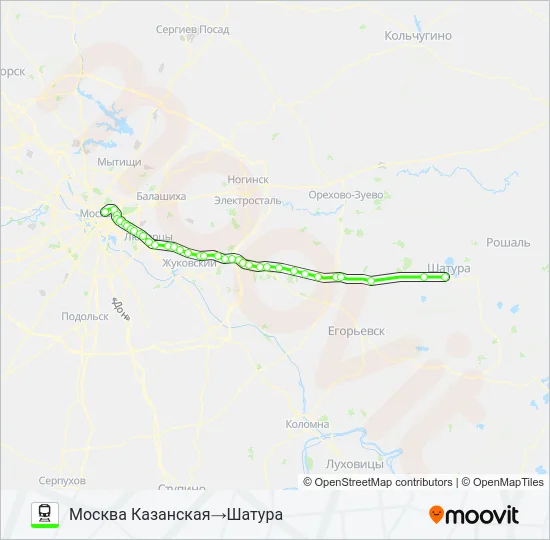 КАЗАНСКОЕ НАПРАВЛЕНИЕ Train Line Map