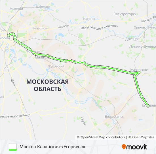 КАЗАНСКОЕ НАПРАВЛЕНИЕ train Line Map