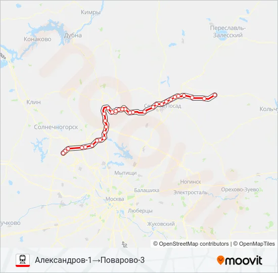 КОЛЬЦЕВОЕ НАПРАВЛЕНИЕ Train Line Map