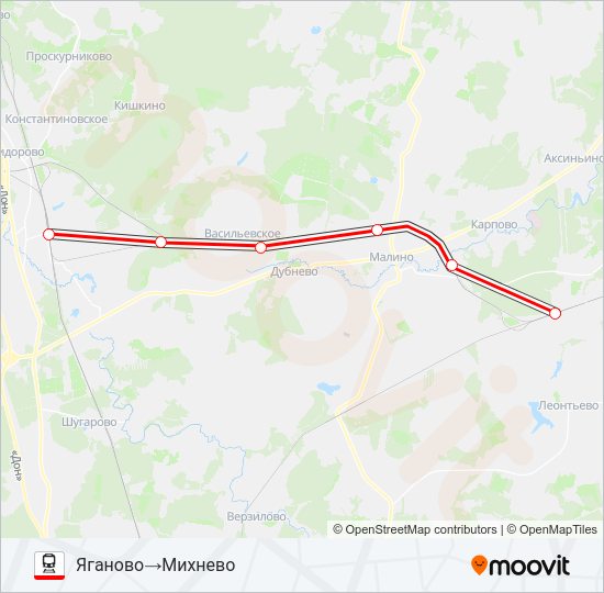 КОЛЬЦЕВОЕ НАПРАВЛЕНИЕ Train Line Map