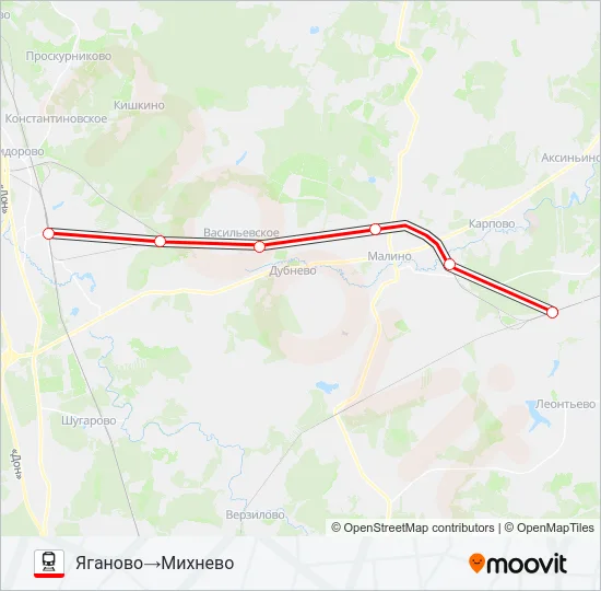 КОЛЬЦЕВОЕ НАПРАВЛЕНИЕ Train Line Map