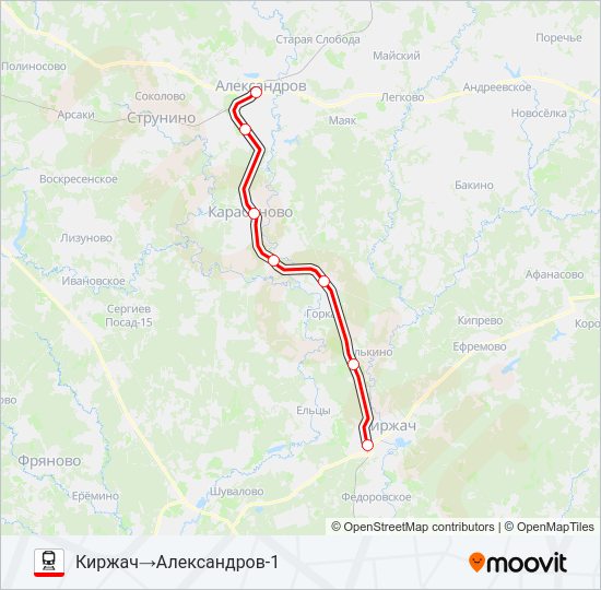 КОЛЬЦЕВОЕ НАПРАВЛЕНИЕ Train Line Map