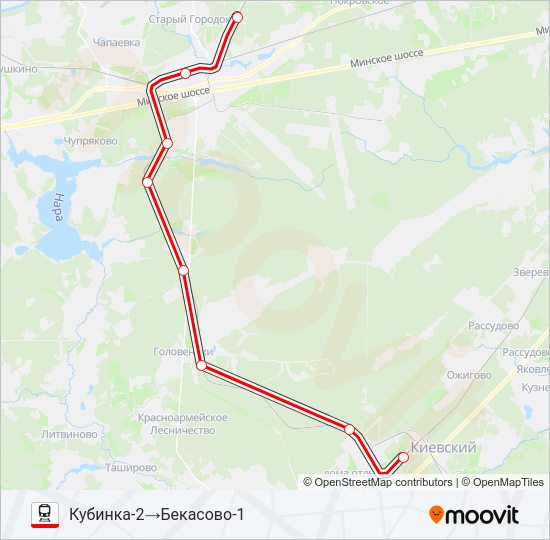 Поезд КОЛЬЦЕВОЕ НАПРАВЛЕНИЕ: карта маршрута