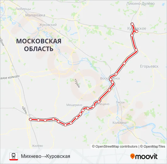 КОЛЬЦЕВОЕ НАПРАВЛЕНИЕ Train Line Map