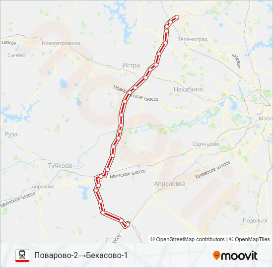 КОЛЬЦЕВОЕ НАПРАВЛЕНИЕ Train Line Map