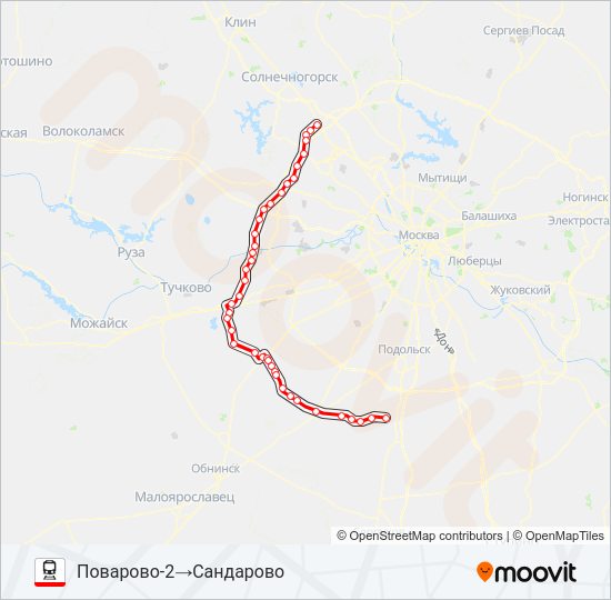 Поезд КОЛЬЦЕВОЕ НАПРАВЛЕНИЕ: карта маршрута