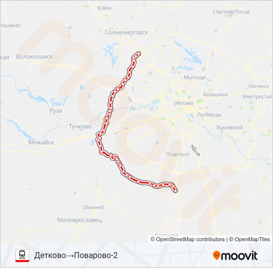 Поезд КОЛЬЦЕВОЕ НАПРАВЛЕНИЕ: карта маршрута