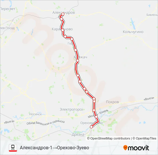 КОЛЬЦЕВОЕ НАПРАВЛЕНИЕ Train Line Map