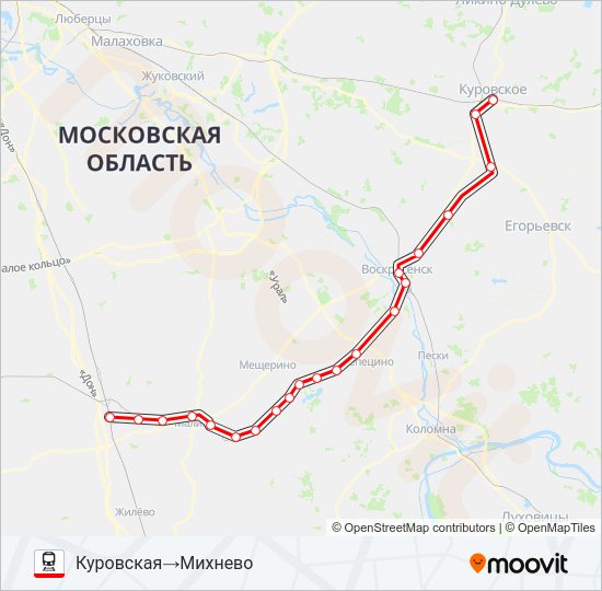 Поезд КОЛЬЦЕВОЕ НАПРАВЛЕНИЕ: карта маршрута