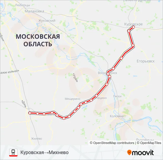 КОЛЬЦЕВОЕ НАПРАВЛЕНИЕ Train Line Map