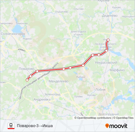 КОЛЬЦЕВОЕ НАПРАВЛЕНИЕ Train Line Map