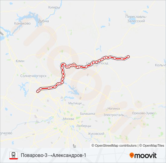 КОЛЬЦЕВОЕ НАПРАВЛЕНИЕ Train Line Map