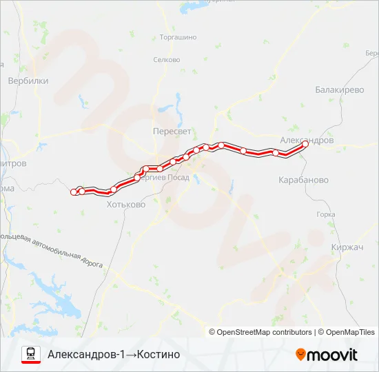 КОЛЬЦЕВОЕ НАПРАВЛЕНИЕ Train Line Map