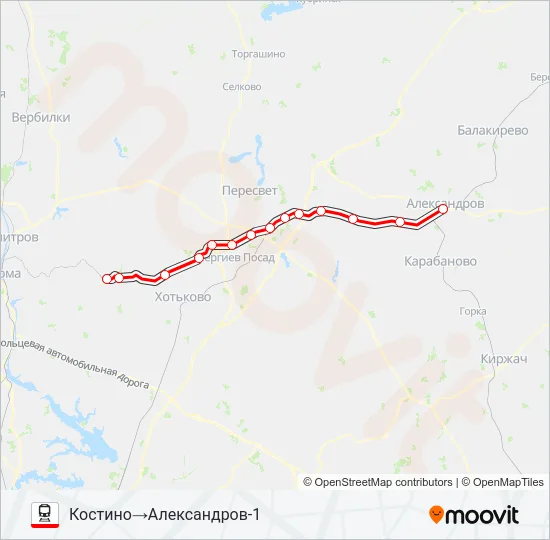КОЛЬЦЕВОЕ НАПРАВЛЕНИЕ Train Line Map