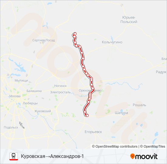 Поезд КОЛЬЦЕВОЕ НАПРАВЛЕНИЕ: карта маршрута