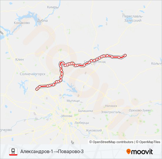 КОЛЬЦЕВОЕ НАПРАВЛЕНИЕ train Line Map