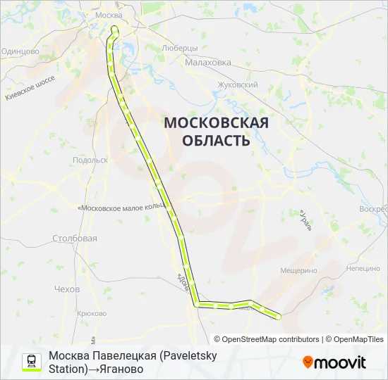 ПАВЕЛЕЦКОЕ НАПРАВЛЕНИЕ Train Line Map