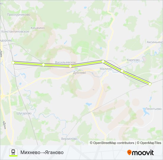 ПАВЕЛЕЦКОЕ НАПРАВЛЕНИЕ Train Line Map