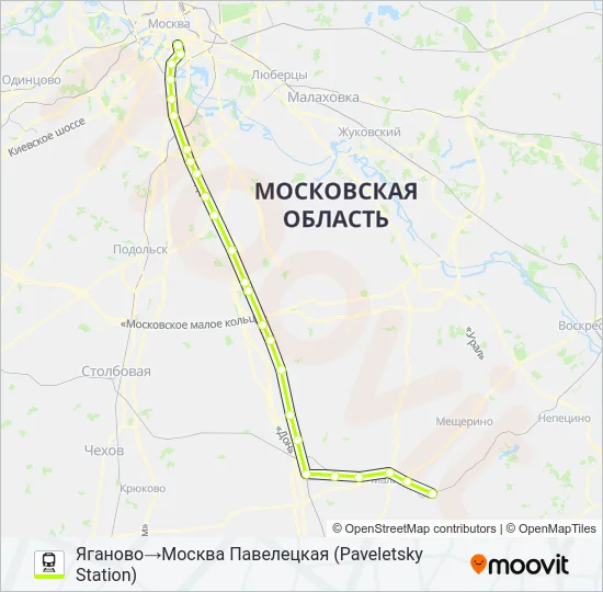 ПАВЕЛЕЦКОЕ НАПРАВЛЕНИЕ Train Line Map