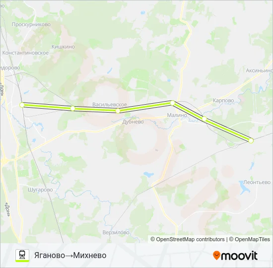 ПАВЕЛЕЦКОЕ НАПРАВЛЕНИЕ Train Line Map