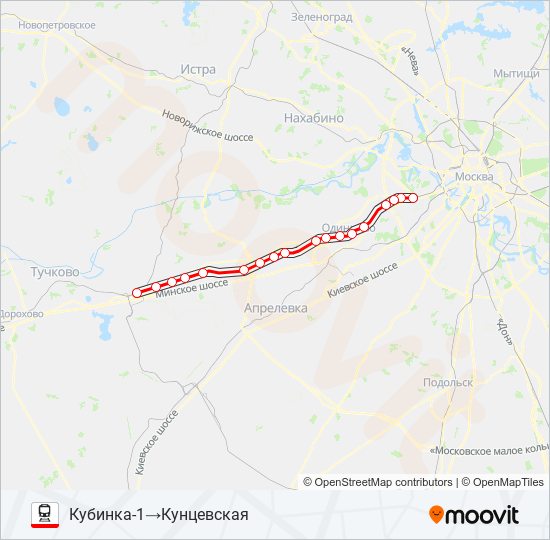 БЕЛОРУССКОЕ НАПРАВЛЕНИЕ train Line Map