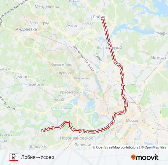 Поезд БЕЛОРУССКОЕ НАПРАВЛЕНИЕ: карта маршрута