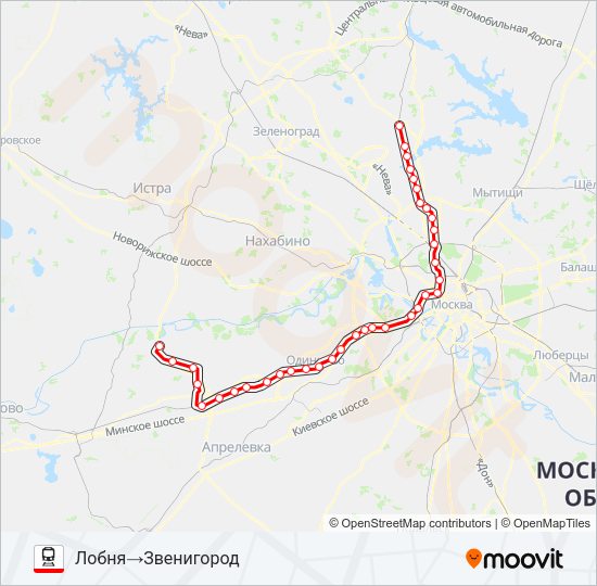БЕЛОРУССКОЕ НАПРАВЛЕНИЕ Train Line Map