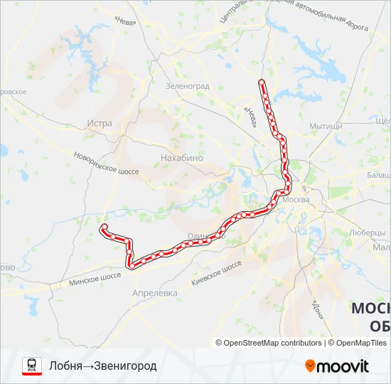 БЕЛОРУССКОЕ НАПРАВЛЕНИЕ Train Line Map