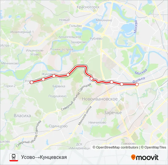 БЕЛОРУССКОЕ НАПРАВЛЕНИЕ Train Line Map