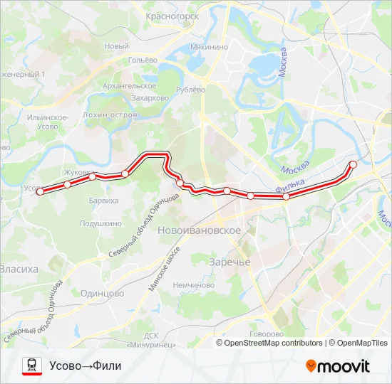 БЕЛОРУССКОЕ НАПРАВЛЕНИЕ Train Line Map