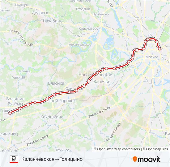 БЕЛОРУССКОЕ НАПРАВЛЕНИЕ Train Line Map