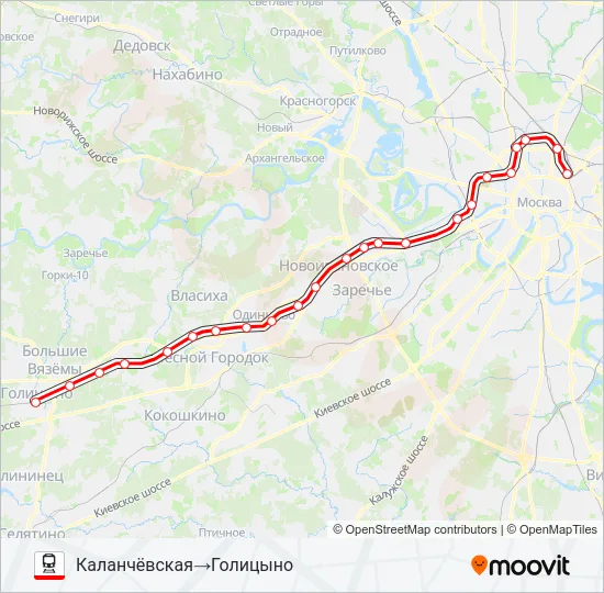 БЕЛОРУССКОЕ НАПРАВЛЕНИЕ Train Line Map