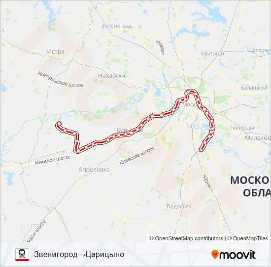 БЕЛОРУССКОЕ НАПРАВЛЕНИЕ Train Line Map