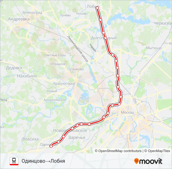 БЕЛОРУССКОЕ НАПРАВЛЕНИЕ Train Line Map
